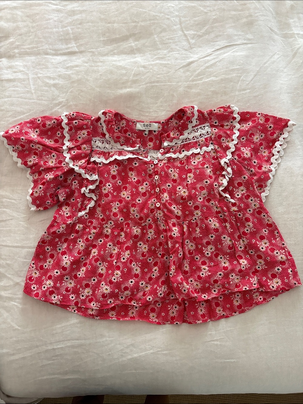 Sea New York Red Floral Top
